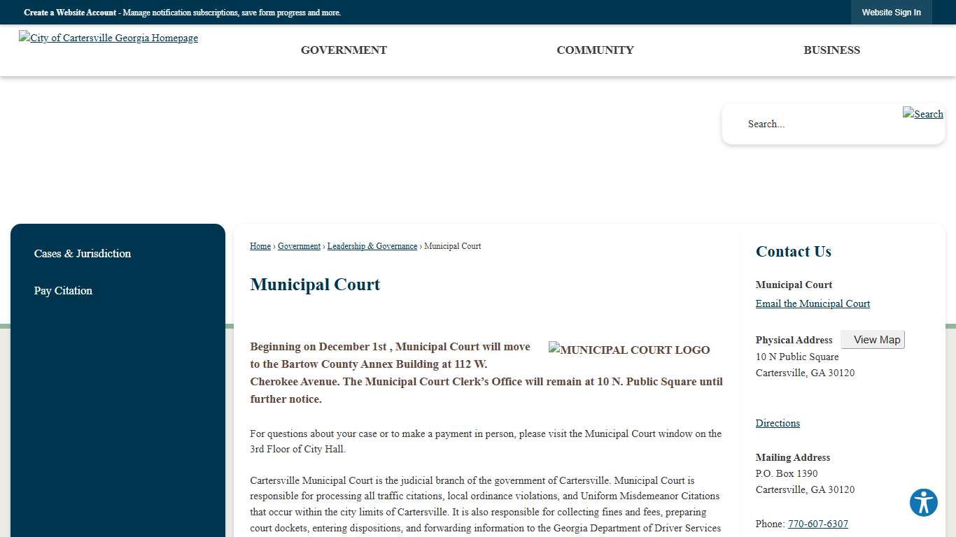 Municipal Court | Cartersville, GA