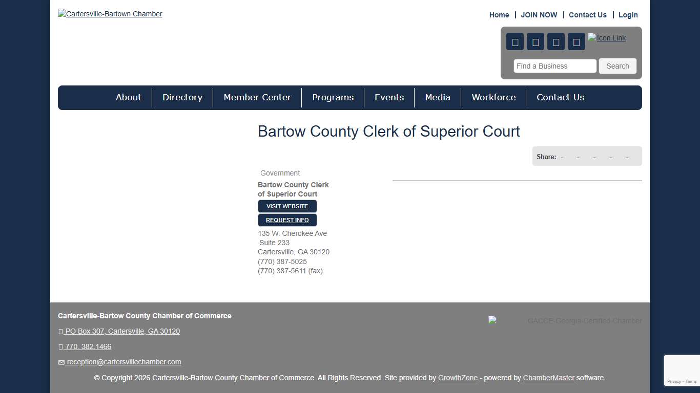 Bartow County Clerk of Superior Court | Government - Cartersville-Bartow County Chamber of Commerce, GA