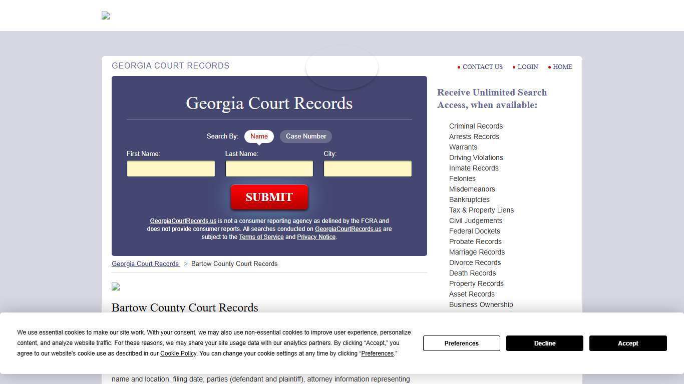Bartow County Court Records | GeorgiaCourtRecords.us